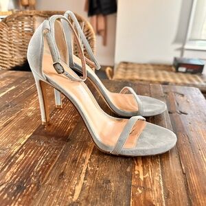 Stuart Weitzman Light Gray Suede Heels